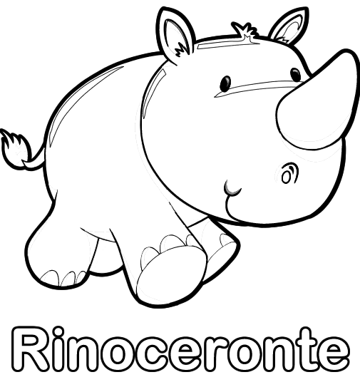 Colorare disgno di Rinoceronte
