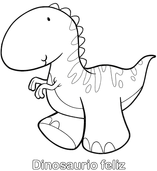 Colorare disgno di Dinosauro felice
