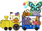 Colorea el tren de animales